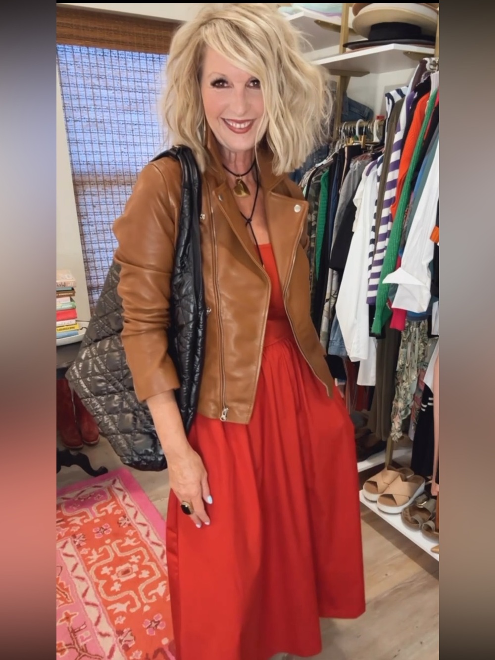 Quince Brown Leather Moto Jacket